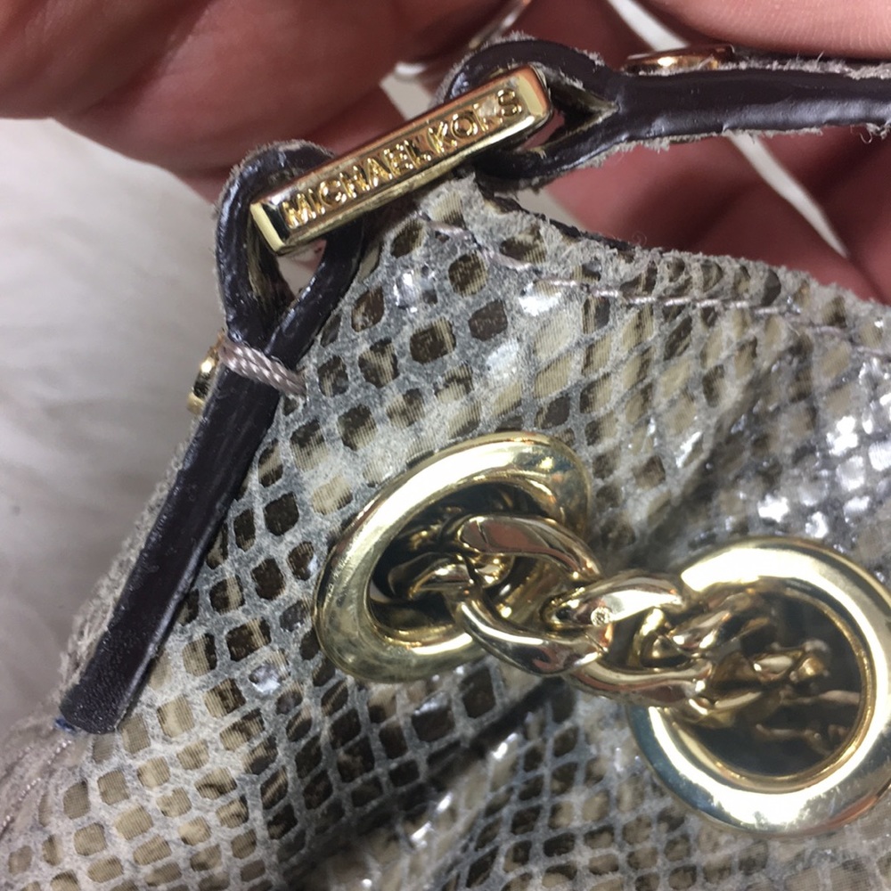 Michael Kors Python Embossed Leather Purse - Picture 4 of 8